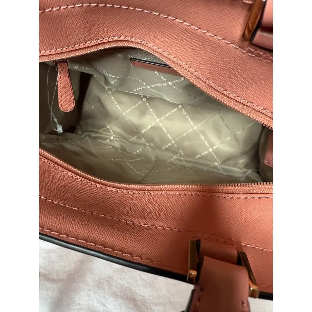 Michael Kors Coral Rayne Studded Saffiano Leather Satchel - Picture 7 of 8